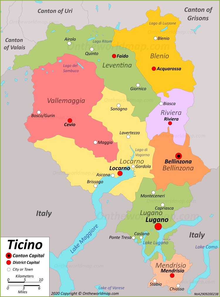 map of ticino