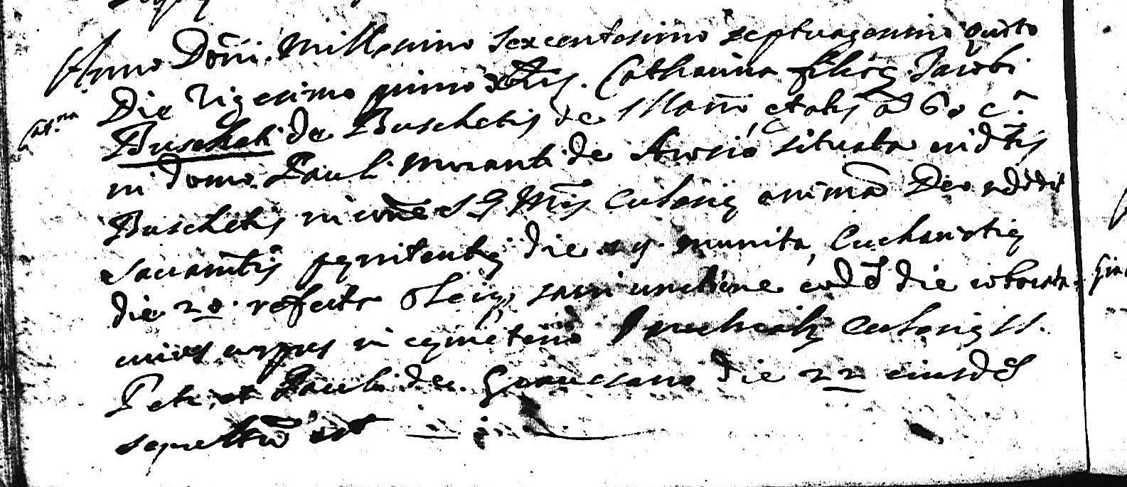 d. 21 Dec 1675 Catharina Boschetti p Jacobi.