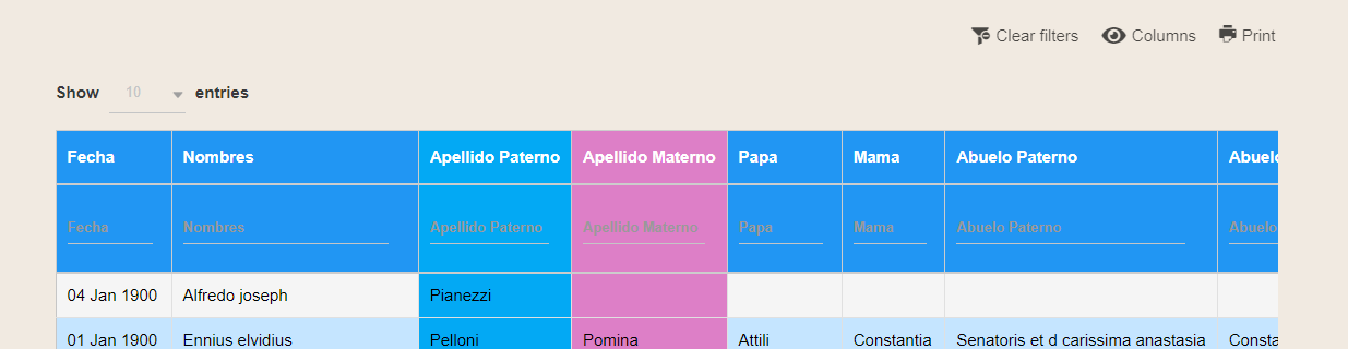 ejemplo de tabla